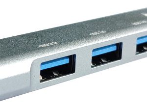 UHB-U3P4-05 ** Gembird HUB Type-C+A to 4*USB3.0 Aluminum ( 686)