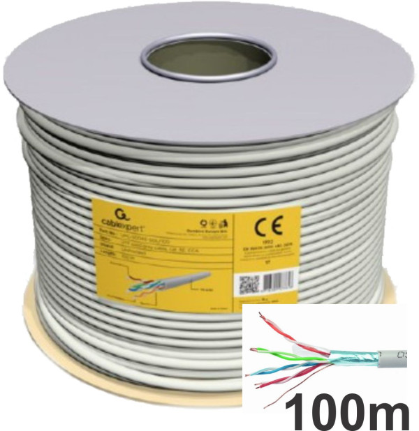 FPC-5004E-SO/100C Gembird FTP cat.5E Indoor solid Cu kotur 100m Mrežni kablovi SOPING.RS 41 FPC-5004E-SO/100C Gembird FTP cat.5E Indoor solid Cu kotur 100m