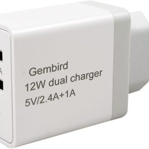 NPA-AC26 ** Gembird punjač za telefone i tablete 2x5v/2.4A+1A 12W +micro USB DATA kabl 1M (263)