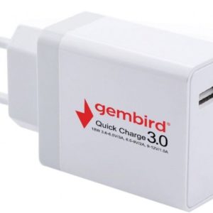NPA-AC36 ** Gembird QC3.0 brzi punjac +Type C USB kabl,18W 3.6-6.5V/3A, 6.5V-9V/2A, 9V-12V/1.5A(351)