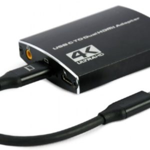 A-CM-HDMIF2-01 Gembird USB-C to dual HDMI adapter, 4K 60Hz, black