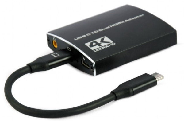 A-CM-HDMIF2-01 Gembird USB-C to dual HDMI adapter, 4K 60Hz, black USB adapteri SOPING.RS 41 A-CM-HDMIF2-01 Gembird USB-C to dual HDMI adapter, 4K 60Hz, black