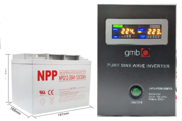 UPS-PSW-800VA + NPP NPG12V-38Ah * GMB LONG cist sinusni pretvarac 12V/500W sa 12V/38Ah GEL baterijom Grejna tela SOPING.RS 41 UPS-PSW-800VA + NPP NPG12V-38Ah * GMB LONG cist sinusni pretvarac 12V/500W sa 12V/38Ah GEL baterijom
