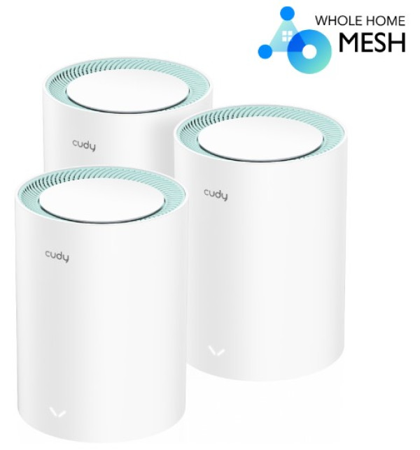 Cudy M1300 3-pack AC1200 Dual Band 2.4Ghz+5Ghz WiFi MESH, GiGABIT, 4x Antena 16MB/128DDR Ruteri SOPING.RS 41 Cudy M1300 3-pack AC1200 Dual Band 2.4Ghz+5Ghz WiFi MESH, GiGABIT, 4x Antena 16MB/128DDR