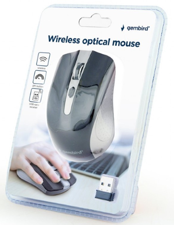 MUSW-4B-04-GB Gembird Bežični miš 2,4GHz optički USB 800-1600Dpi spacegrey/black 99mm Miševi SOPING.RS 41 MUSW-4B-04-GB Gembird Bežični miš 2,4GHz optički USB 800-1600Dpi spacegrey/black 99mm