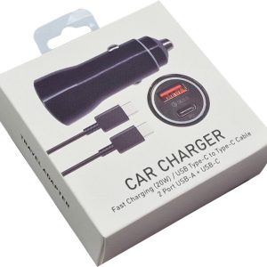 NPA-AC23 ** Gembird QC3.0 PD auto punjač +kabl-C,20W 3.6V-6.5V/2.4A, 6.5V-9V/1.67, 9V-12V/1.3A (287)