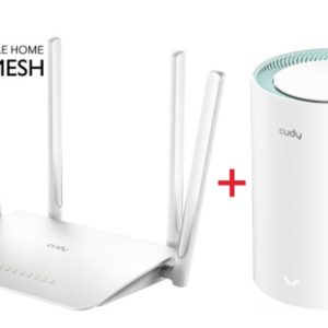 Cudy SET * WR1300 AC1200 Dual Band 2.4+5Ghz MESH  Ruter + M1300 1-pack AC1200 Dual Band MESH (5349)