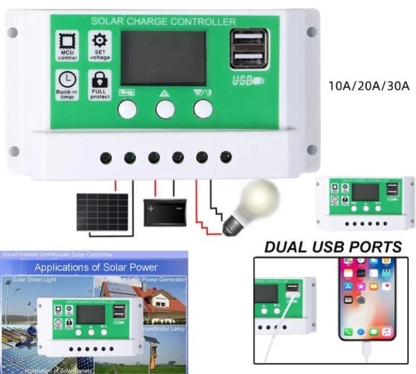 SOL-CONTROL30AG GMB PV solarni regulator punjenja 30A/20A/10A 12V/24V automatski podesivi PWM LCD Bašta ostalo SOPING.RS 43 SOL-CONTROL30AG GMB PV solarni regulator punjenja 30A/20A/10A 12V/24V automatski podesivi PWM LCD - Слика 3
