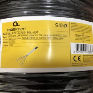 FPC-5270E-SOL-OUT Gembird, FTP cat.5E Outdoor, solid 24AWG, 0.51mm PREMIUM CCA kotur pun presek 305m