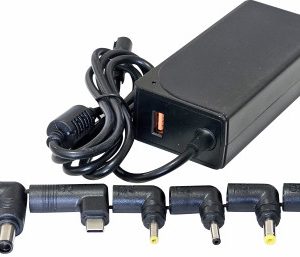 NPA-AC7D **Gembird univerzalni laptop punjač AC 65W sa Tip-C + QC3.0 mob. brzi punjač 3A, auto(1640)