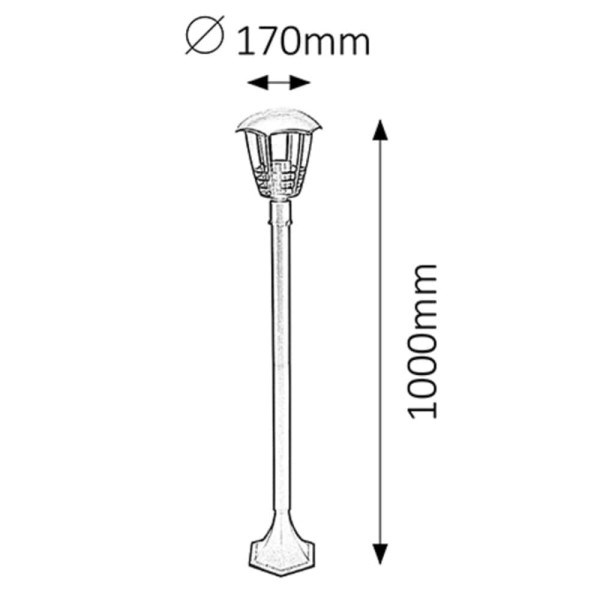 Marseille spoljna podna lampa E27 60W IP44 crna (8568) LED rasveta SOPING.RS 42 Marseille spoljna podna lampa E27 60W IP44 crna (8568) - Слика 2