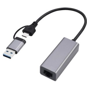 A-USB3AC-LAN-01 Gembird USB 3.1 + type-C Gigabit network adapter, space grey (Alt: A-CMU3-LAN-05)
