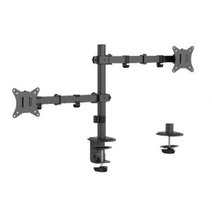 MA-D2-03 Gembird Podesivi dupli stoni drzac za monitor, tilt, 17-32 max.2x9kg - MA-D2-03
