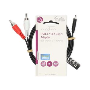 CCGL64240BK10 Nedis kabl USB-C na 2x RCA muški, 1m