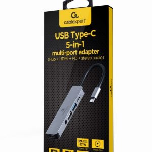 USB Type-C 5-in-1 multi-port adapter (Hub + HDMI + PD + stereo audio) - A-CM-COMBO5-02