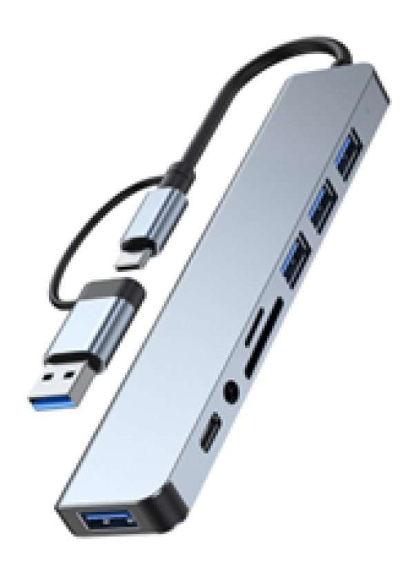A-CM-COMBO8-06 ** Gembird USB-A + USB-C multi-port 8-in-1 USB3.0+USB2.0+SD+3.5mm+Data (759) USB adapteri SOPING.RS 41 A-CM-COMBO8-06 ** Gembird USB-A + USB-C multi-port 8-in-1 USB3.0+USB2.0+SD+3.5mm+Data (759)