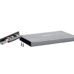 RHINO GO, HDD/SSD External Enclosure 2.5",  SATA III, USB3.0, Aluminium, Grey - NKZ-1281