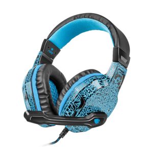 FURY HELLCAT, Gaming Headset with Volume Control, 3.5mm Stereo, LED Backlit (USB), Black/Blue - NFU-0863