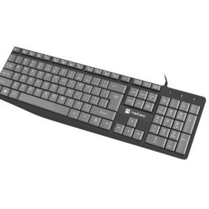 NAUTILUS, Slim Multimedia Keyboard US, Spill Proof, USB, Black/Grey - NKL-1507