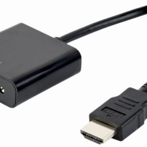 VIDEO Adapter HDMI to VGA HD15, M/F, Black - A-HDMI-VGA-04