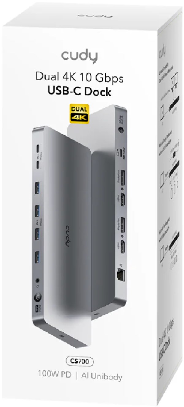 Cudy CS700 13-IN-1 10Gbps USB-C Dual 4K Docking Station | 150W PSU Svičevi SOPING.RS 42 Cudy CS700 13-IN-1 10Gbps USB-C Dual 4K Docking Station | 150W PSU - Слика 2