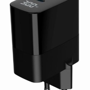 TA-UC-PDQC30LCD-BK-02 Gembird GaN USB brzi punjac, 30W 3-port (2xUSB-A+ USB-C), LCD, black