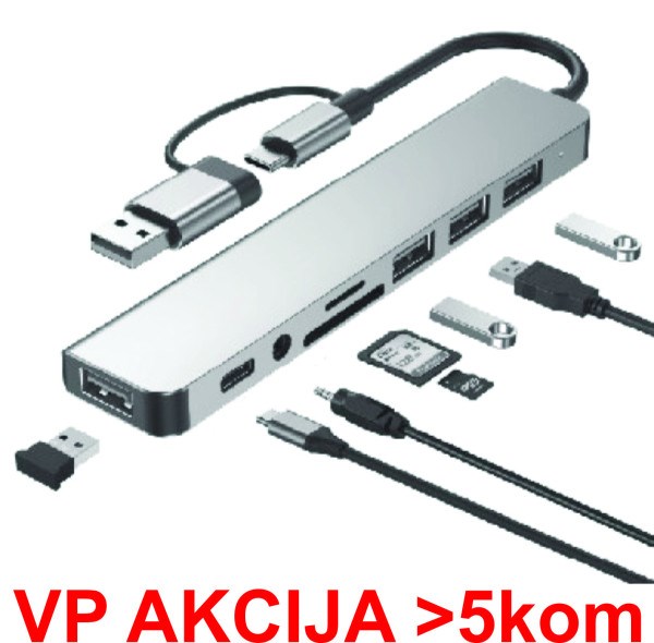 A-CM-COMBO8-06 ** Gembird USB-A + USB-C multi-port 8-in-1 USB3.0+USB2.0+SD+3.5mm+Data (759) USB adapteri SOPING.RS 44 A-CM-COMBO8-06 ** Gembird USB-A + USB-C multi-port 8-in-1 USB3.0+USB2.0+SD+3.5mm+Data (759) - Слика 4