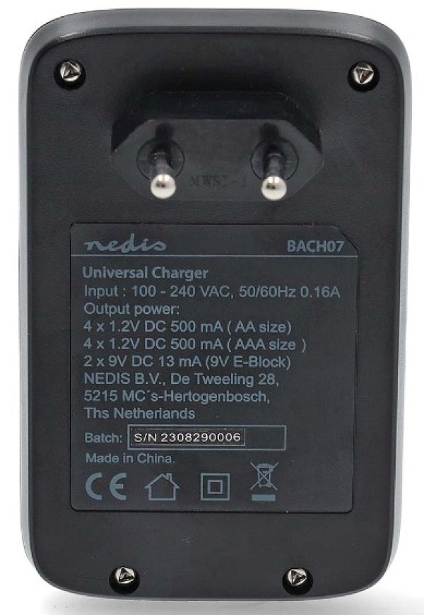 BACH07 Nedis Punjac baterija AA/AAA/9V LED indikator Baterije i punjači SOPING.RS 43 BACH07 Nedis Punjac baterija AA/AAA/9V LED indikator - Слика 3