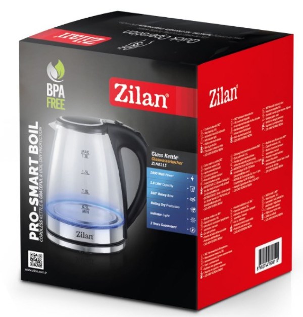 Zilan ZLN8115 Kuvalo za vodu 1,8L, 1800W, stakleno Ketleri - Grejači vode SOPING.RS 42 Zilan ZLN8115 Kuvalo za vodu 1,8L, 1800W, stakleno - Слика 2