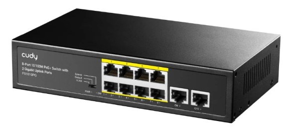 Cudy FS1010PG 8-Port 10/100M PoE+ Switch, 2Uplink 10/100/1000M, 120W, 250m, steel (Alt.PFS3010-8ET) Svičevi SOPING.RS 43 Cudy FS1010PG 8-Port 10/100M PoE+ Switch, 2Uplink 10/100/1000M, 120W, 250m, steel (Alt.PFS3010-8ET) - Слика 3