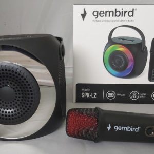 SPK-L2 ** Gembird Bluetooth karaoke zvucnik RGB,10W,1800mAh, USB, microSD, AUX +mikrofon 500mAh(1360