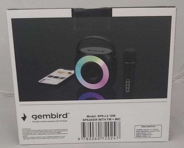 SPK-L2 ** Gembird Bluetooth karaoke zvucnik RGB,10W,1800mAh, USB, microSD, AUX +mikrofon 500mAh(1360 Zvučnici i audio uređaji SOPING.RS 42 SPK-L2 ** Gembird Bluetooth karaoke zvucnik RGB,10W,1800mAh, USB, microSD, AUX +mikrofon 500mAh(1360 - Слика 2