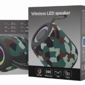 SPK-BT-LED-05-CM Gembird Portable Bluetooth RGB LED TWS speaker, 8W, BT, FM, USB, Handsfree, CAMO