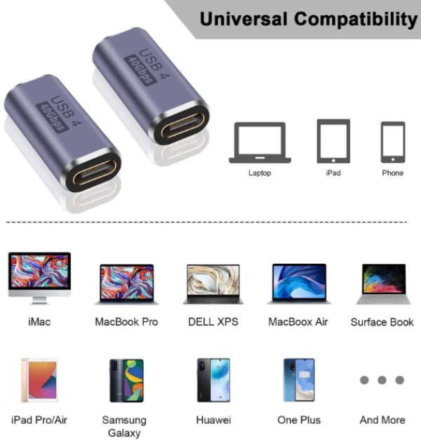 Adapter Type C 40Gbps ženski F/F Kettz ADC-K040 USB adapteri SOPING.RS 42 Adapter Type C 40Gbps ženski F/F Kettz ADC-K040 - Слика 2