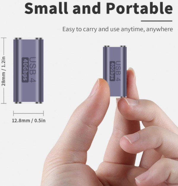 Adapter Type C 40Gbps ženski F/F Kettz ADC-K040 USB adapteri SOPING.RS 45 Adapter Type C 40Gbps ženski F/F Kettz ADC-K040 - Слика 5