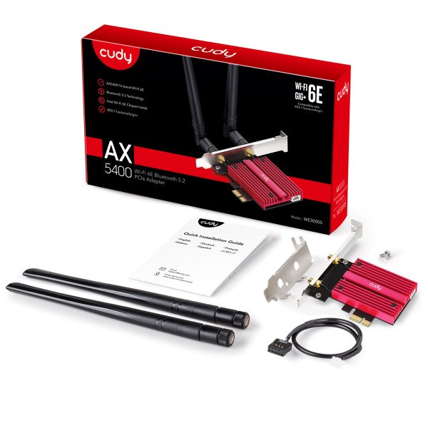 Cudy WE3000S 2.0v AX5400 Wi-Fi 6E Bluetooth 5.3 PCI-E Adapter Wireless SOPING.RS 45 Cudy WE3000S 2.0v AX5400 Wi-Fi 6E Bluetooth 5.3 PCI-E Adapter - Слика 5