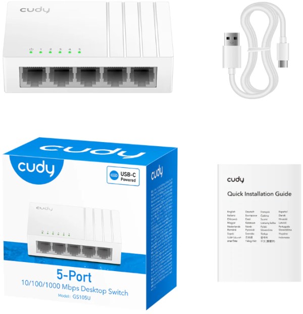 Cudy GS105U 5-Port Gigabit Ethernet Switch with USB-C Power Jack Svičevi SOPING.RS 44 Cudy GS105U 5-Port Gigabit Ethernet Switch with USB-C Power Jack - Слика 4