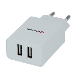 SWISSTEN CHARGER 2x USB 2,1A+USB TYPE C 1,2 M WHIT