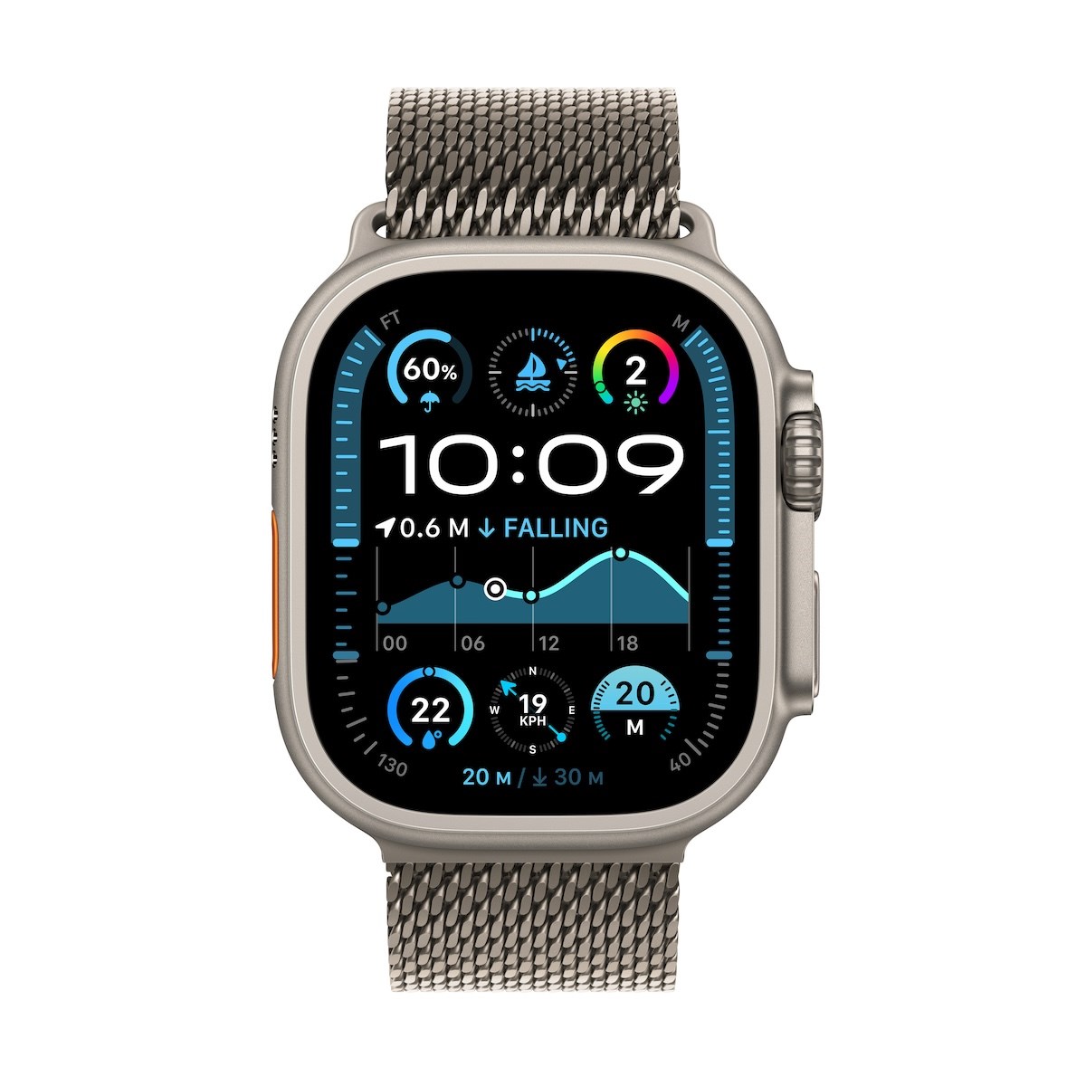 Apple Watch Ultra 2 GPS + Cellular 49mm Natural Titanium Case with Natural Titanium Milanese Loop - - Слика 2