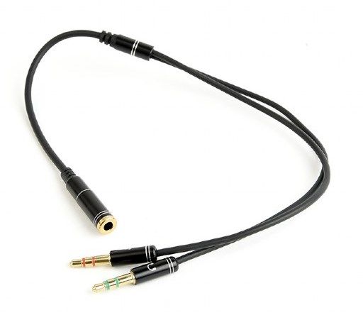 CCA-418M Gembird 3.5mm Headphone Mic Audio Y Splitter Cable Female to 2×3.5mm Male adapter, Metal Kablovi SOPING.RS 41 CCA-418M Gembird 3.5mm Headphone Mic Audio Y Splitter Cable Female to 2x3.5mm Male adapter, Metal