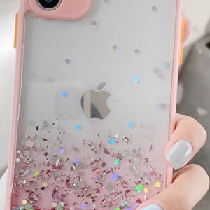 MCTK6-IPHONE 13 Pro Max * Furtrola 3D Sparkling star silicone Pink (139)