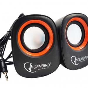SPK-107 ** Gembird Stereo zvucnici Orange/Black, 2 x 3W RMS USB pwr, 3.5mm kutija sa prozorom (379)