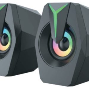SPK-B26 * Gembird Stereo zvucnici black LED, 2.0 inch, 6W RMS (2x3W) USB pwr, volume control, 3,5mm