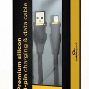 CC-USB2S-AM8PM-1.5M-BK Gembird Premium silicon 8-pin cable charging and data cable, 1.5 m, black