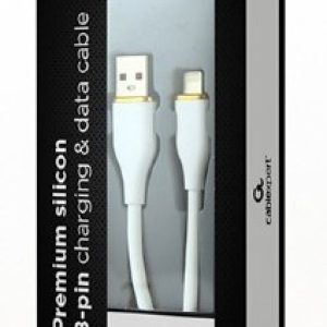 CC-USB2S-AM8PM-1.5M-W Gembird Premium silicon 8-pin cable charging and data cable, 1.5 m, white