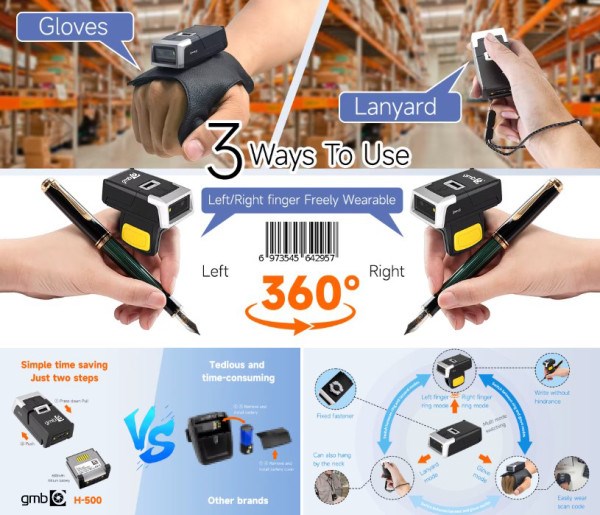 POS-BSH500 GMB 2d/OCR CMOS Warehouse Finger barcode scanner, 600mAh, 1MP, BT/WiFi Barcode skeneri SOPING.RS 47 POS-BSH500 GMB 2d/OCR CMOS Warehouse Finger barcode scanner, 600mAh, 1MP, BT/WiFi - Слика 7