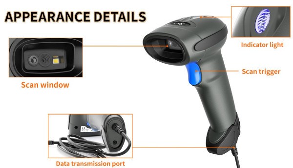 POS-BS3208 GMB 2d Hi Performance CMOS barcode scanner, wired USB Barcode skeneri SOPING.RS 44 POS-BS3208 GMB 2d Hi Performance CMOS barcode scanner, wired USB - Слика 4
