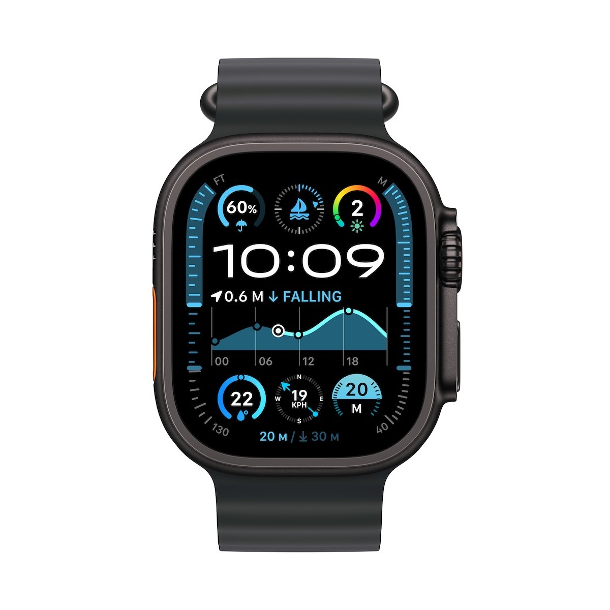 Apple Watch Ultra 2 GPS + Cellular 49mm Black Titanium Case with Black Ocean Band - Слика 2