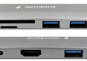 A-CM-COMBO9-03 ** Gembird USB Type-C 9in1 multi-port adapter USB-C+HUB+HDMI+PD+card+RJ45 Gbit (2159)