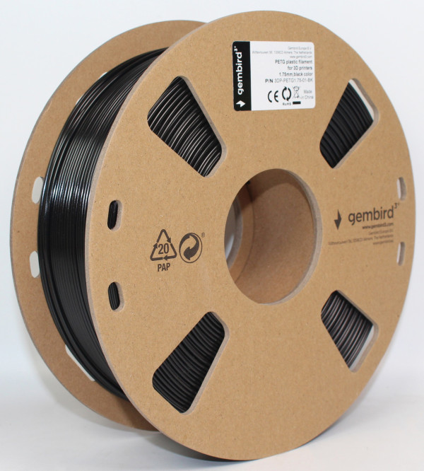 3DP-PETG1.75-01-BK PETG Filament za 3D stampac 1.75mm, kotur 1KG BLACK Oprema za 3D štampače SOPING.RS 41 3DP-PETG1.75-01-BK PETG Filament za 3D stampac 1.75mm, kotur 1KG BLACK